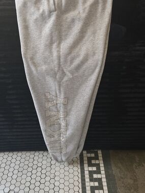 DKNY Gray Track Joggers with Rhinestone Logo